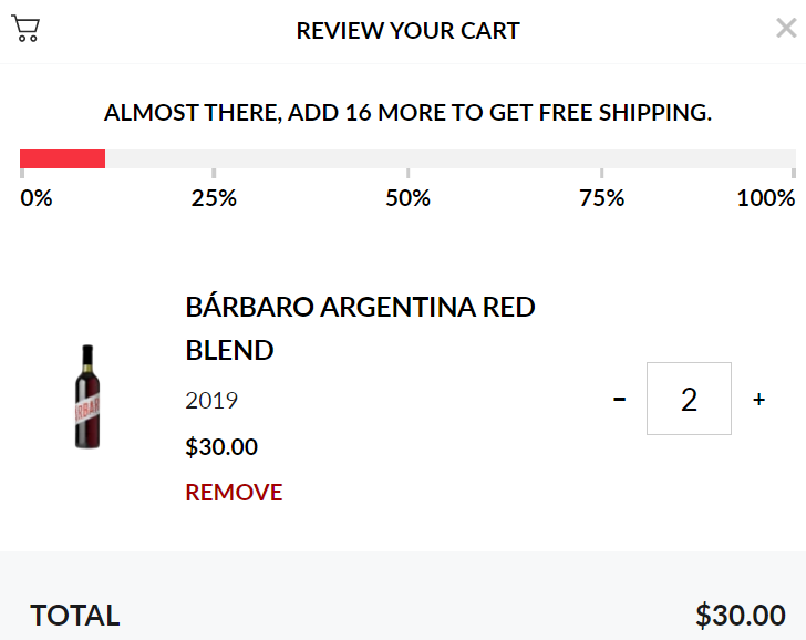 Tasting Room free shipping deal to increase average order value
