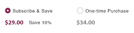 Picture of subscribe and save subscription example 