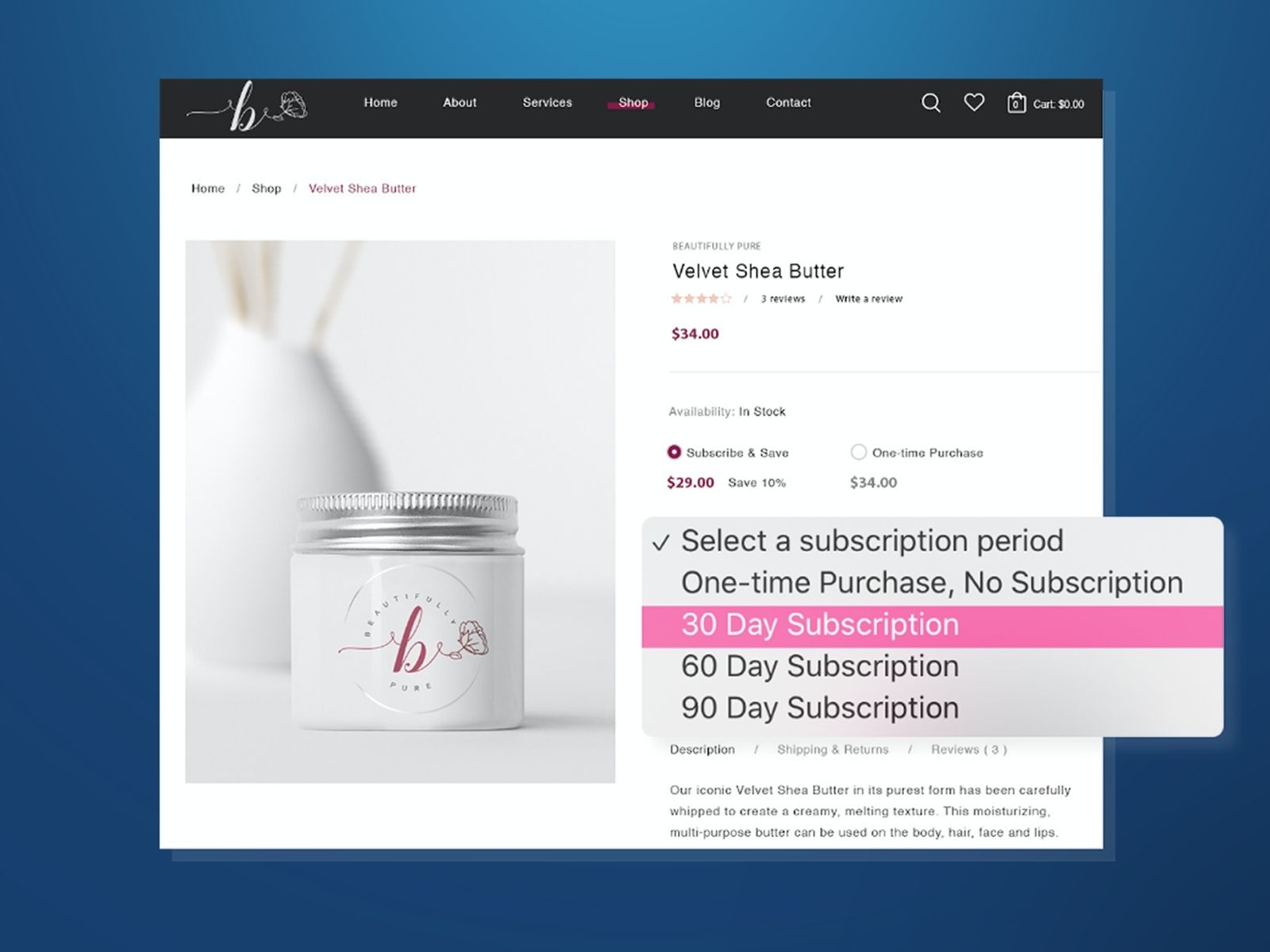 Subscriptions app for Shopify