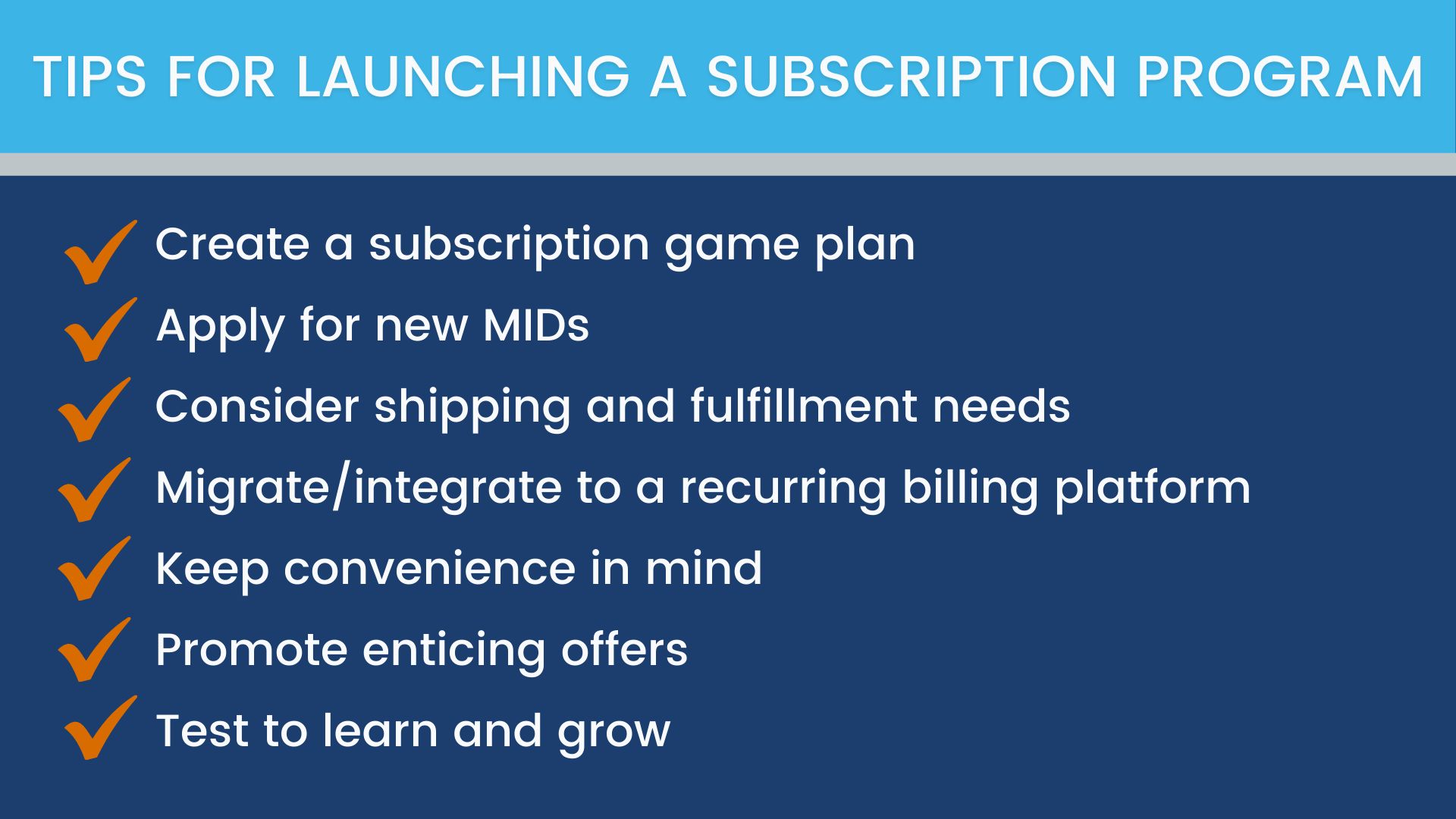 Launching a subscription program