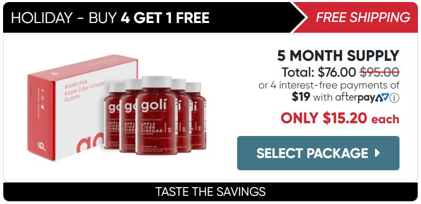Goli Nutrition discount to improve average order value.