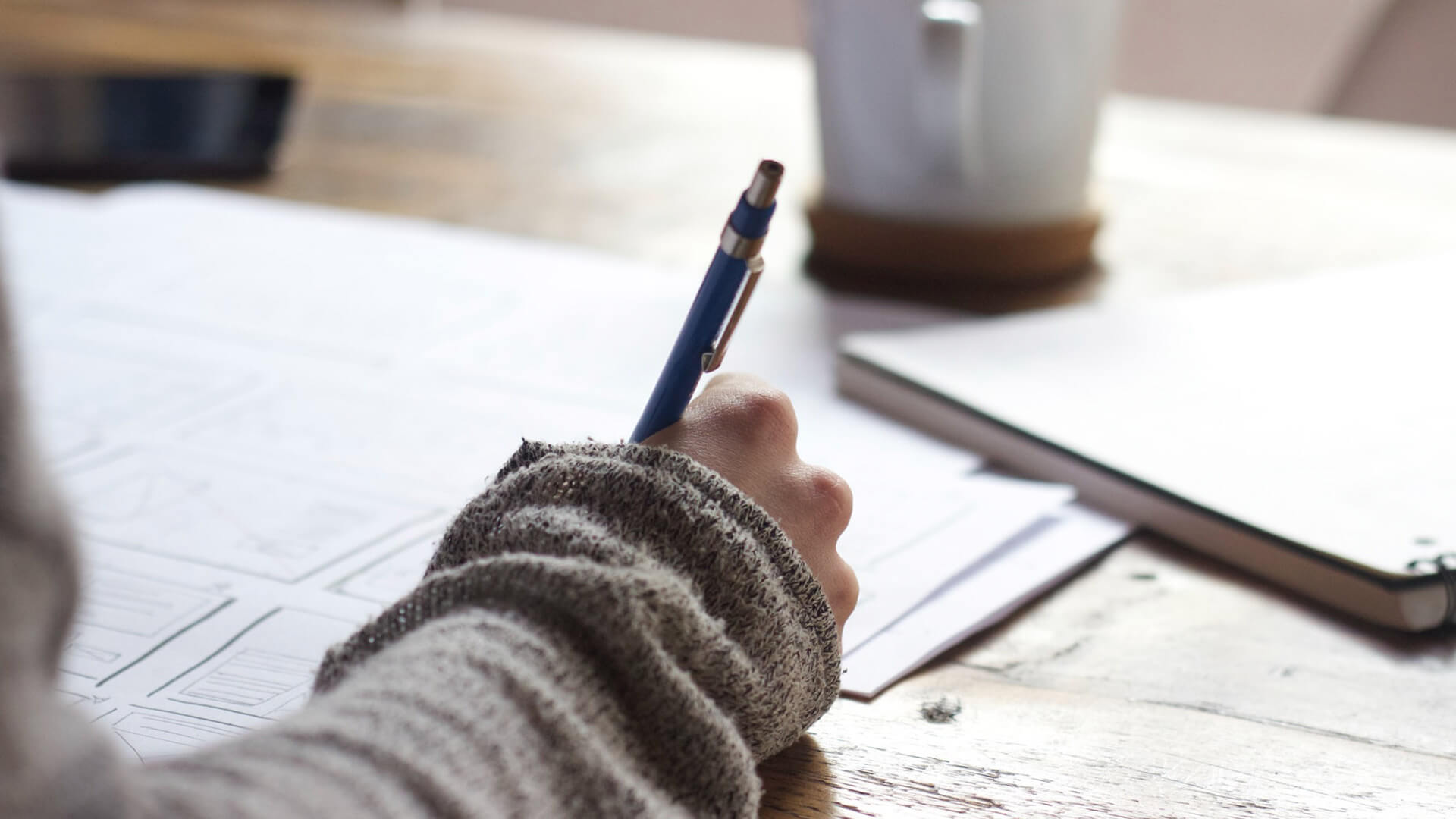Person creating a business intelligence plan